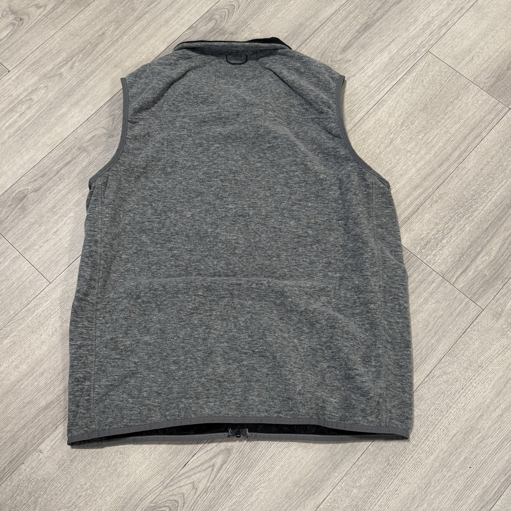 Lands End Mens Fleece Vest L-T 42-44 Heather Gray Full Zip 3 Pockets - Picture 8 of 9